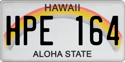 HI license plate HPE164