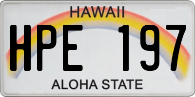 HI license plate HPE197