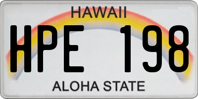 HI license plate HPE198
