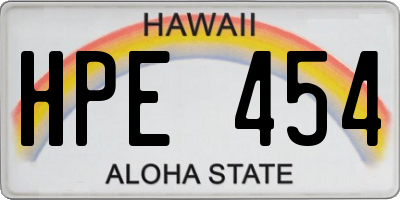 HI license plate HPE454