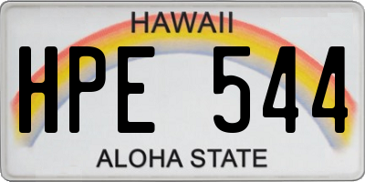 HI license plate HPE544