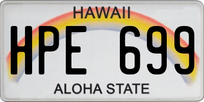 HI license plate HPE699
