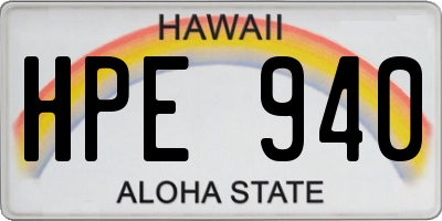 HI license plate HPE940