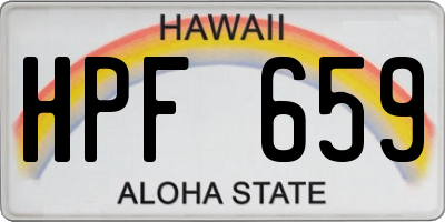 HI license plate HPF659