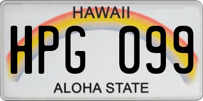 HI license plate HPG099