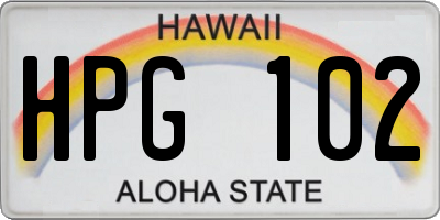 HI license plate HPG102