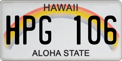 HI license plate HPG106