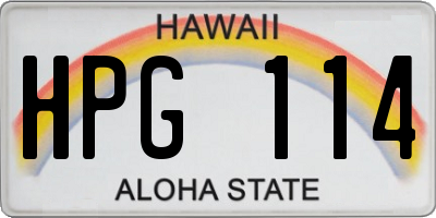 HI license plate HPG114