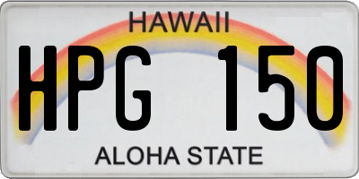 HI license plate HPG150