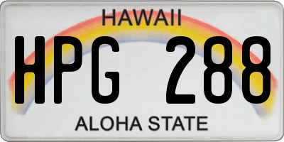 HI license plate HPG288