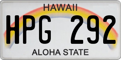 HI license plate HPG292
