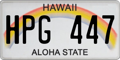 HI license plate HPG447