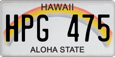 HI license plate HPG475