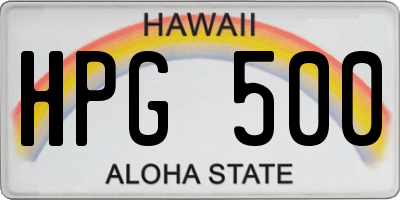 HI license plate HPG500
