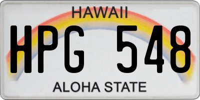 HI license plate HPG548