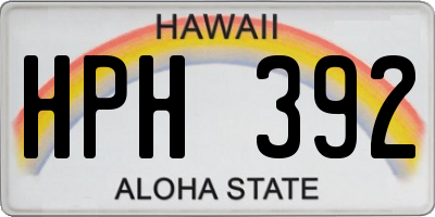 HI license plate HPH392
