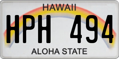 HI license plate HPH494