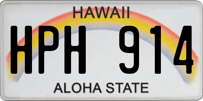 HI license plate HPH914