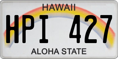 HI license plate HPI427