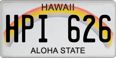 HI license plate HPI626