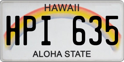 HI license plate HPI635