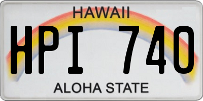 HI license plate HPI740