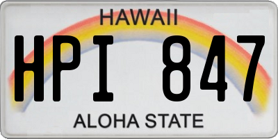 HI license plate HPI847