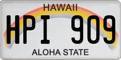 HI license plate HPI909