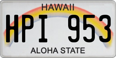 HI license plate HPI953