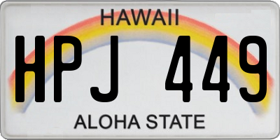 HI license plate HPJ449