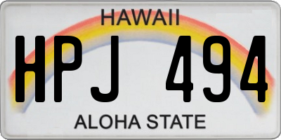 HI license plate HPJ494