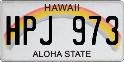 HI license plate HPJ973