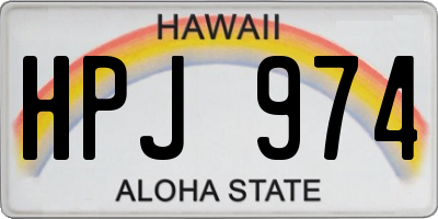HI license plate HPJ974