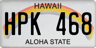 HI license plate HPK468