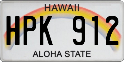 HI license plate HPK912