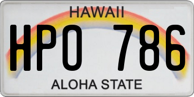 HI license plate HPO786
