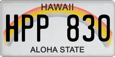 HI license plate HPP830