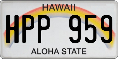 HI license plate HPP959