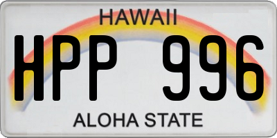 HI license plate HPP996