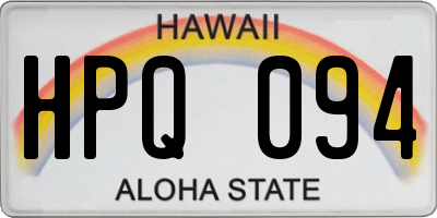 HI license plate HPQ094