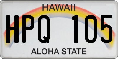 HI license plate HPQ105