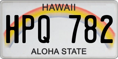 HI license plate HPQ782