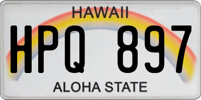 HI license plate HPQ897