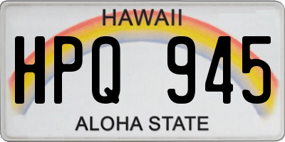 HI license plate HPQ945