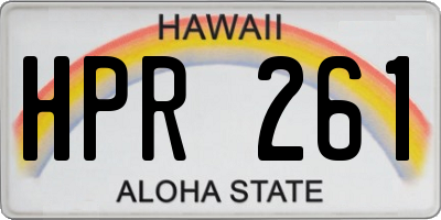 HI license plate HPR261