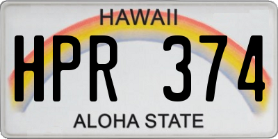 HI license plate HPR374
