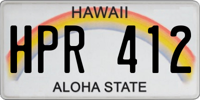 HI license plate HPR412