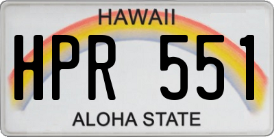 HI license plate HPR551