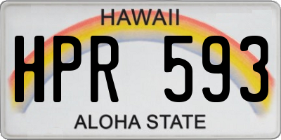 HI license plate HPR593