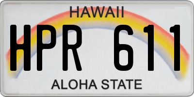 HI license plate HPR611